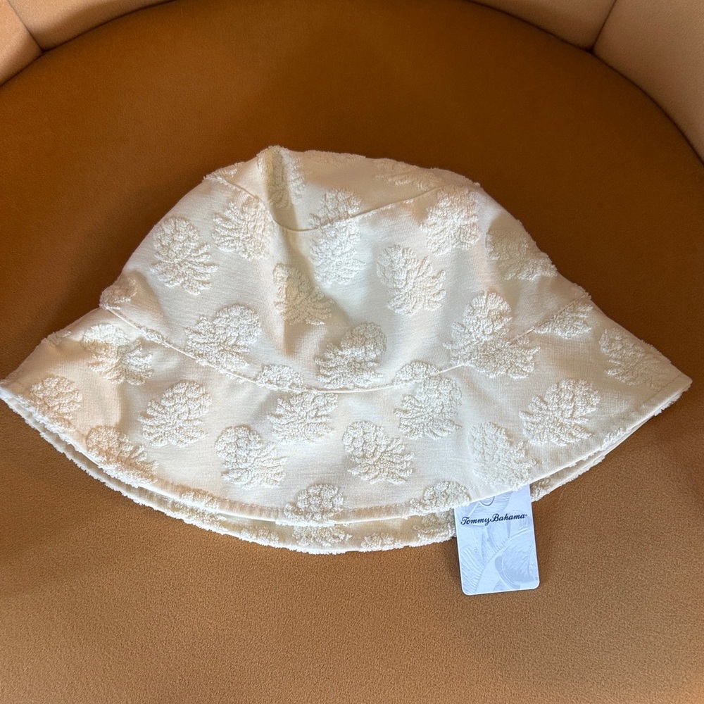 Tommy Bahama Cream Textured Women's Bucket Hat